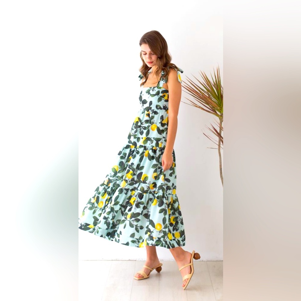 Lemon Print Midi/Maxi Dress